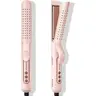 2-in-1 Portable Ceramic Hair Straightener and Spiral Curler - Anti-Scald Cooling, 5 Heat Settings for Precision Styling, Smooth Airflow Frizz Control, Haircare Tool for Adults’ Daily Styling Needs