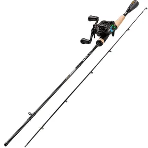 Fishing Rod Combos 2 Pieces  M Power Travel Fishing Pole with 4+1BB Baitcasting Fishing Reel  7.2:1 Gear Ratio DC Baitcaster Reel Smooth and Sensitive Fishing Reel for Freshwater Saltwater Fishing