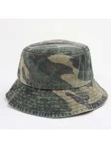 New water-washed vintage camouflage breathable bucket hat for men and women, jungle exploration retro mountain climbing sun hat for sun protection