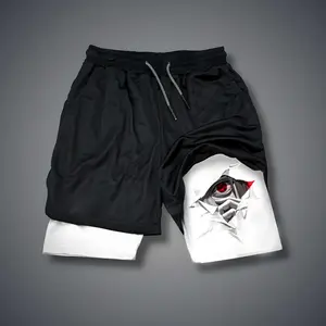 Naruto  80s 90s summer men shorts for men jorts outfit men graphic shorts Double-layer sports shorts Comfortable short shorts summer