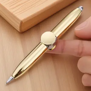 Stress Relief Fidget Spinner Pen 360° Silent Rotating Light Up Ball Portable Grip for Office & Study