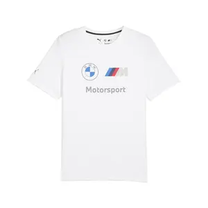 PUMA Mens Bmw M Motorsport Essentials Logo Crew Neck Short Sleeve Casual Tops Casual - White