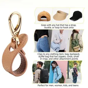 Hat Hook Travel Outdoor Climbing Gloves Anti-Loss Leather Buckle, Sunshade Scarf Hook Storage, Multi-Functional Hook for Outdoors