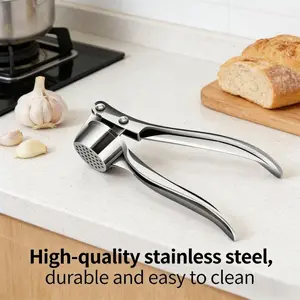 2026 New Stainless Steel Manual Garlic Presser, Home Garlic Paste Maker, Kitchen Effortless Ginger Garlic Grinder, Easy Clean Non-Slip Grip