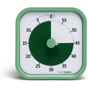 Home MOD 60 Minute Kids Visual Timer - Silent Operation, Homeschool Supplies, Study Tool for Desk and Meetings - Fern Green