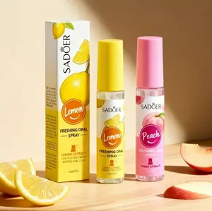 3pcsBreath Spray Alcohol-Free OralFreshener Long-Lasting Fresh Breath Mint LemonPeach Flavor Portable Pocket Size for TravelParties Daily Use Romantic Gift for Couples PartyEssential Compact Design Refreshing