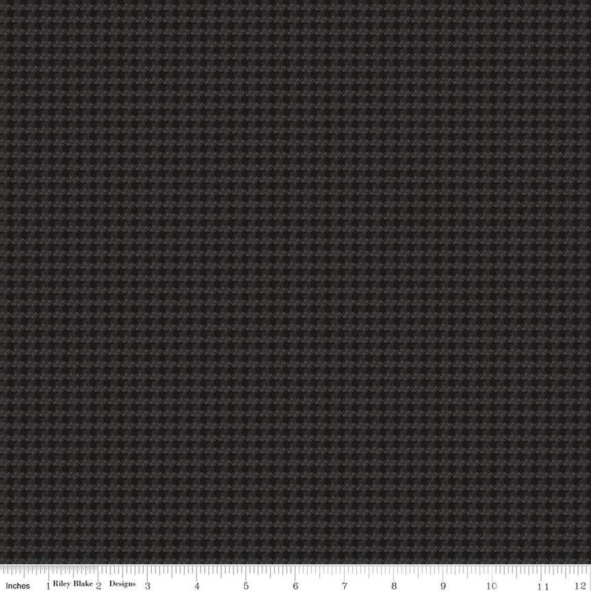 Fabric Riley Blake Black Houndstooth Stitcher's Flannel by the Quarter Yard F15555-BLACK