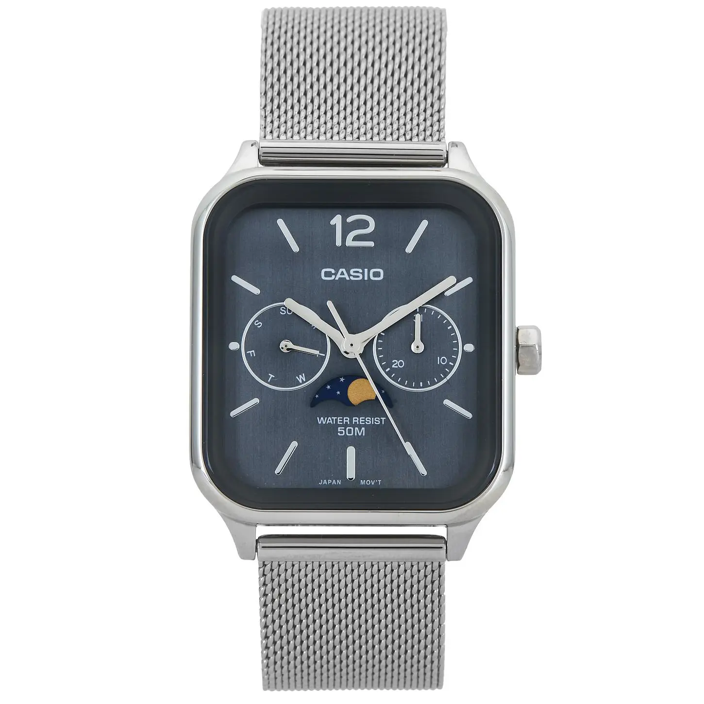 Casio Moon Phase Watch in Silver & Grey Casio Moon Phase Watch in Silver & Grey