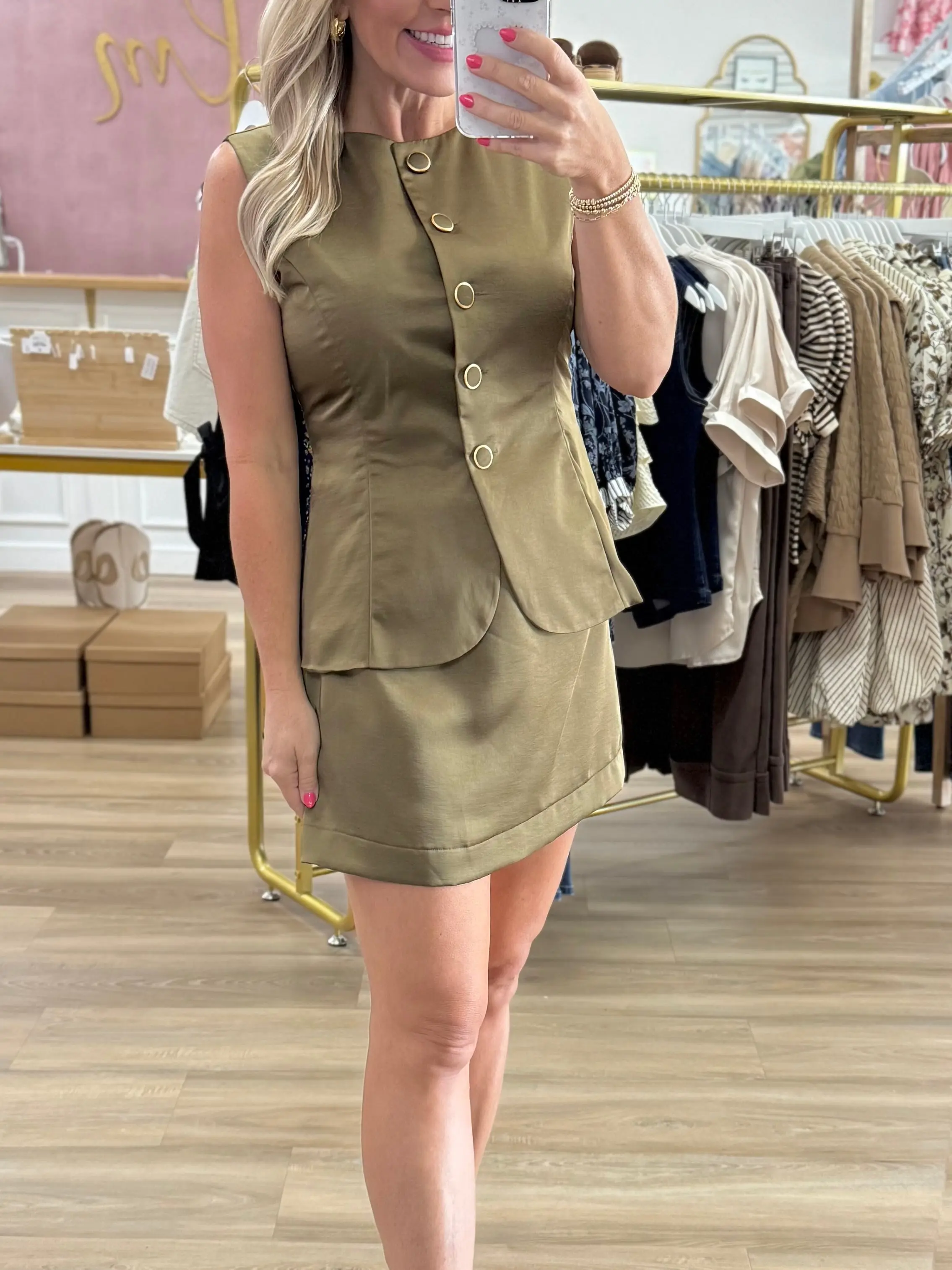 Olive Satin Romper