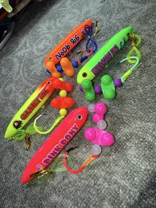 The Littles 4 Pack (11cm): Noob, Wabamm, Pink Pony, and Chunky on 4/0 and 6/0 Hooks and 80 pound mono leader lines