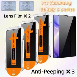 [3+2] Anti-Spy Protective Phone Tempered Glass Screen Protector + Rear Camera Lens Film for Samsung Galaxy S25/s24/s23 Series, 9h Hardness, Dust-Free, Easy Install, Protection, Accessories