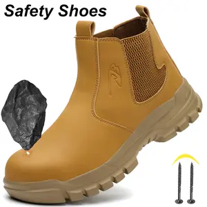 Steel Toe Safety protective Shoes for Men Work Sneakers Puncture Proof construction Work Shoes Coustruction Safety Work Boots Waterproof boots Indestructible