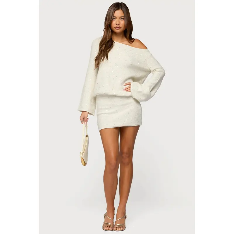 open lace back dress Fiora One Shoulder Cutout Mini Dress – edikted