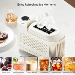 Mini Portable Ice Maker – Countertop Ice Machine, Makes 8 Cubes per Cycle, Compact for Home, Office, Camping, Bar & Parties