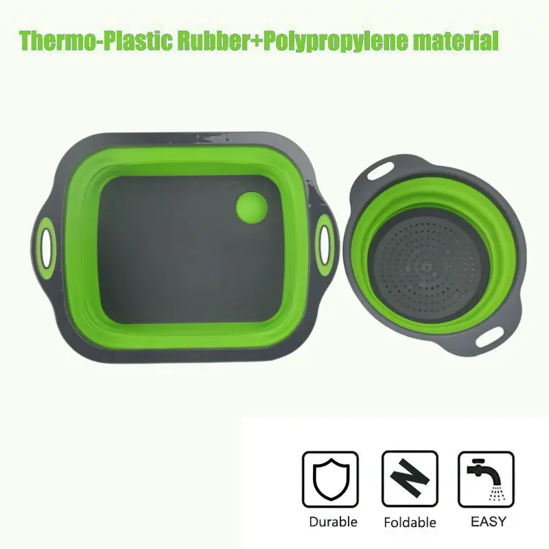 2pcs Multifunctional Cutting Board/Draining Basket, Vegetable Washing Bowl, Portable Chopping Board, Fruit Basket. Suitable for Outdoor Leisure, Camping, And Picnics. A Great Gift Option for Halloween, Christmas, Thanksgiving, And Ramadan