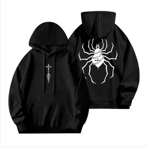HunterxHunter Phantom Troupe Spiders Anime Double Printed Hoodies Unisex  Sweatshirt for Anime Sport, Epic Anime Graphic Double-Sided Tee Fabric Breathable Black Casual Classic  Relaxed Fit Menswear
