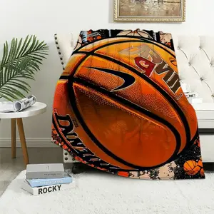 Personalized Basketball Blankets for Boys Basketball Gifts for Teen Boys Girls Kids Lovers Players Warm Fuzzy Lightweight Cozy Plush Blankets for Living Room BedroomFather's Day Thanksgiving Halloween Valentine's Day Holiday Gifts