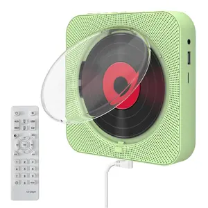 MEGICOT Wall Mounted CD-Player, Portable Music Player with Dust Cover & Remote Control, Support FM Radio USB Flash Micro SD AUX Play, Bluetooth-compatible 5.0 Wireless CD-Player