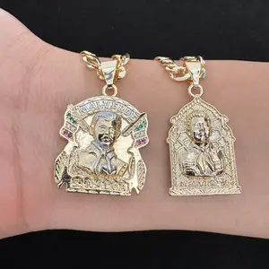 Malverde 14k Gold Plated Necklace Jesús Malverde Cadena