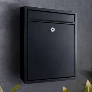 Wall Mounted Locking Steel Powder Coated Mailbox (Medium)