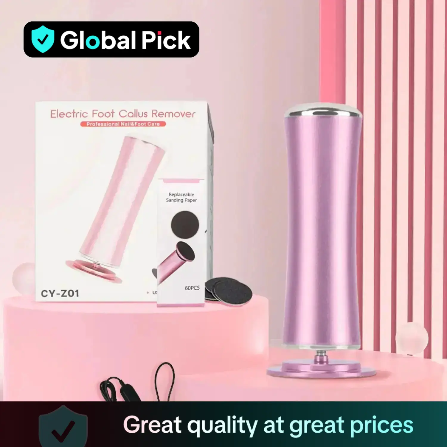 Portable Electric Foot File, USB Rechargeable Foot Grinder, Pedicure Machine, Smooth Adjustable Speed Foot Callus Remover, Personal Care Accessories f