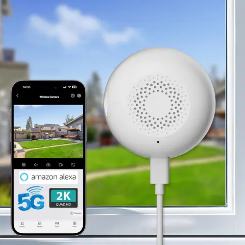 3MP 2K Wireless Window Camera, 5GHz&2.4GHz WiFi Indoor Cameras for Home Security w/ ProMax Al Color Night Vision,Person,Pet,Vehicle & Motion Detection,24/7 Recording,Easy & Quick Install