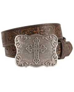 Nocona Belt Co. Women's Embossed Leather Cross Buckle - N34838-02