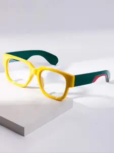 New Fashion Retro Square Flat Mirror Glasses, High Quality Unisex Street Style Eyewear, Stylish Square Frames, Daily Wear Decorative Sunglasses for Men & Women, Square Eyed Glasses