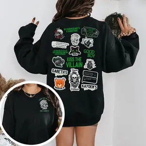 Kiss the Villain Sweatshirt, Rina Kent Bookish Merch T-Shirt, Dark Romance Hoodie For Spicy Book Lovers