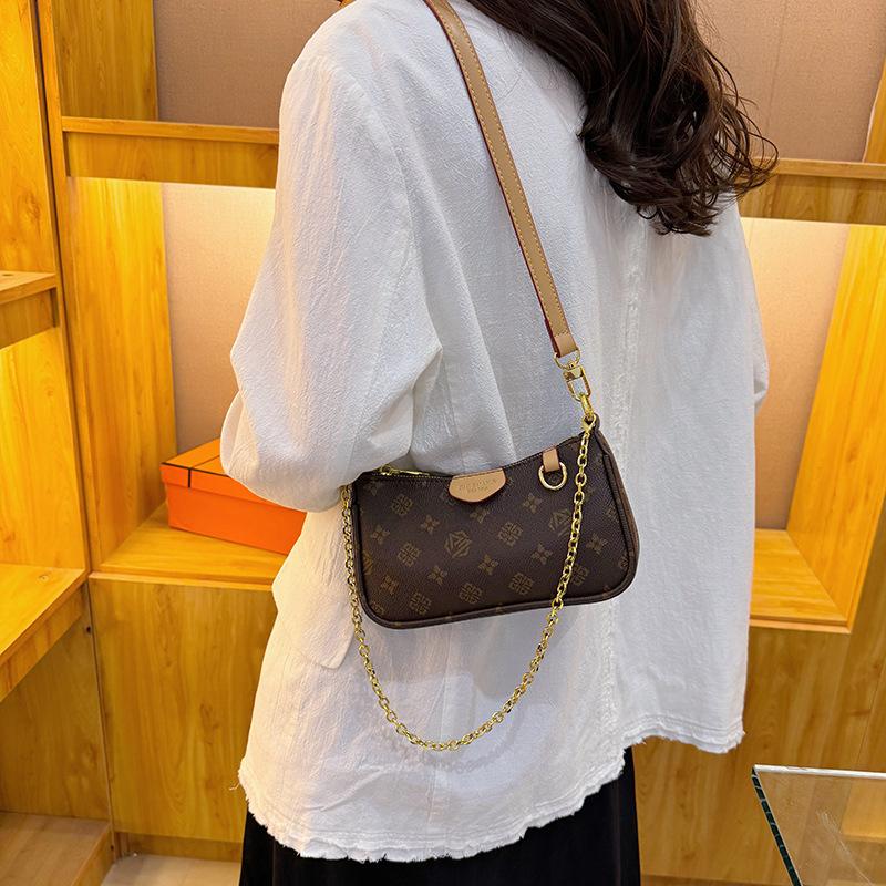 Women's Fashion Bag Women's Vintage Print Chain Small Square Bag Women's Shoulder Bag Crossbody Bag Women's Crossbody Bag Daily Bag Leather Satchel