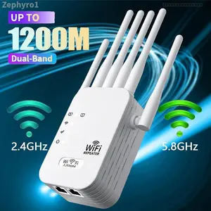 6-Antenna WiFi Extender 2025, 1200Mbps Dual Band Booster, Covers 12,000 sq. ft & 100 Devices, Repeater with Ethernet Port for Home, Office UseZephyroFFSummitSupply7