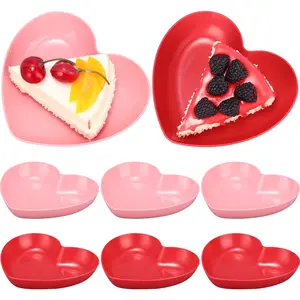 Valentine Heart-Shaped Bowls Set, 8pcs 5.7 Inch Snack Dessert Plates, Salad Bowl, Appetizer Sauce Dish, Tableware, & Colors