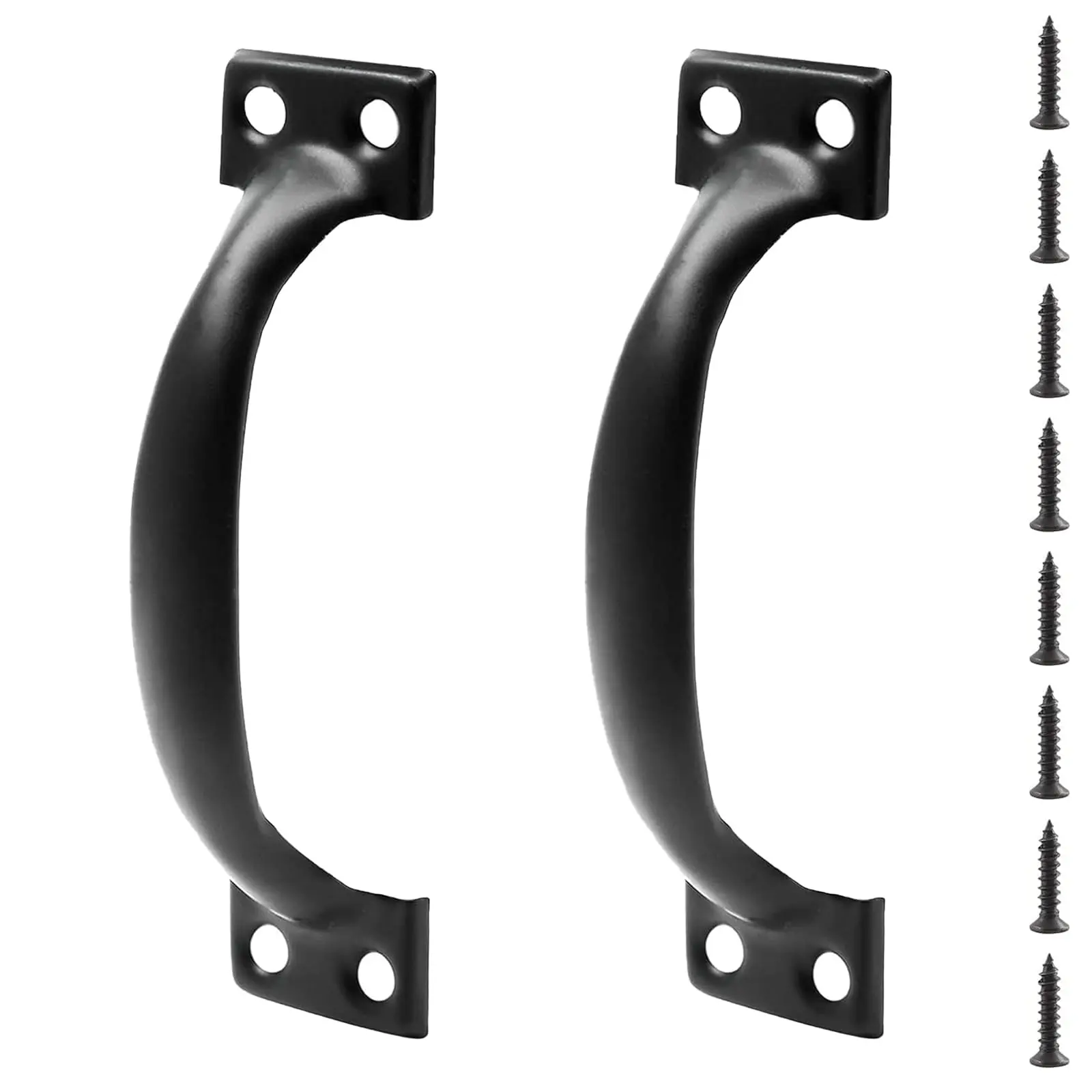 2 5" Rustic Gate Handle  Iron Hardware Pull With Screw Vintage Farmhouse Cabinet Handles Retro Drawer Pulls For Outdoor Garage & Black