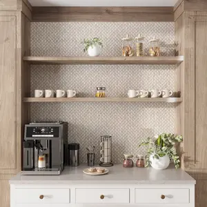 Beige 12x12 Etched Polished Hexagon Crema Marfil Marble Mosaic Tile (10 Cases, 49.20 sq ft/Pallet)