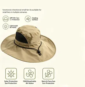 Free combo fan, with sun hat, suitable for outdoor work, sports, camping, hiking, beach, farm. Suitable for both men and women, ideal for outdoor sun protection. It brings cool breeze. Standard model with two fans, can be freely combined for DIY.