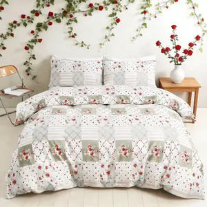 3-Piece Rose Print Bedding Set, Includes 1 Duvet Cover and 2 Pillowcases (Without Insert), Soft & Comfortable for All Seasons, Machine Washable for Easy Care, Ideal Gift.