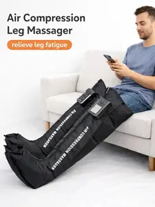 Cordless Air Compression Leg Massager Rechargeable Full-Leg Wrap with 3-Zone Sequential Modes 5 Adjustable Intensities for Relaxing Therapy