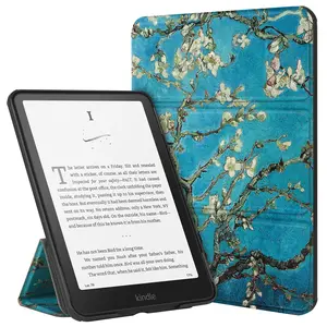 For Kindle Paperwhite (6th Generation 2024) Case 7-inch 12th Gen - Smart Sleep Cover for SA569P/KPW6, Color-Painted Hard Shell SA568B with Tri-Fold Stand