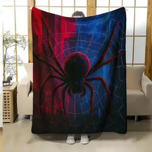 Cyber Spider Blanket, Soft Flannel Throw, Warm Comfortable Nap Blanket, Multifunctional Cover for Sofa Bed Office Shawl Camping Travel Gift, Flannel Blankets