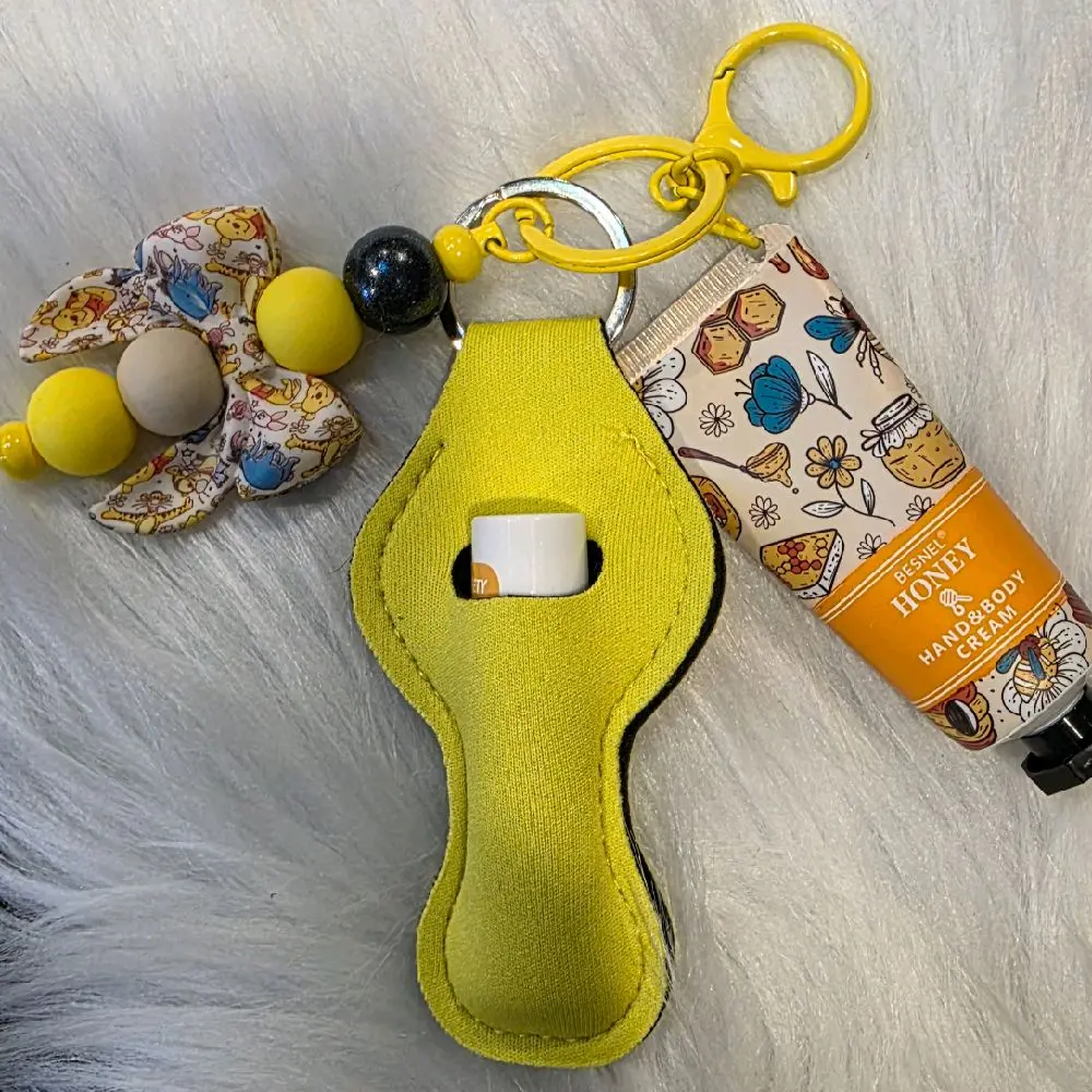 Yellow Custom Keychain Set - Includes Lip Balm and Lotion