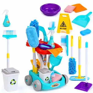 Pretend Play Cleaning Set, 22PCS Pretend Play Housekeeping Cart with Broom Mop Duster, Educational Role Play Toy for Toddlers tiktokshopspringglowup summerwins
