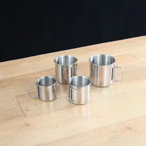 Stainless Steel Water Bottle, Portable Camping Cup, Hiking Picnic Outdoor Cup, Camp Gear, Activity Handle Water Cup, Outdoor Accessories