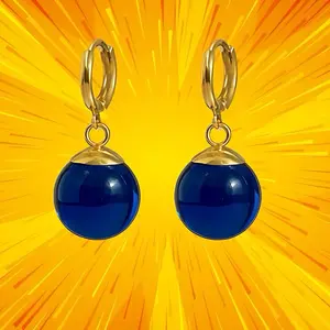 Dark Blue (Gold) DBZ Potara Earrings - High-Quality Men’s jewelry