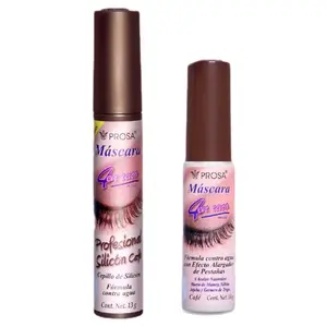 Duo Brown Mascara PROSA 4-1 Classic Brown Mascara and Professional Silicone Cafe Water Proof Jojoba Aloe Cosmetic Makeup