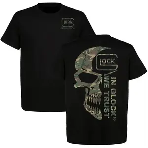 2026 Glock Skull Camo T-Shirt, In Glock We Trust Tactical Gun Tee, Glock Perfection Shirt, 2A Shooting Range Mens Tee