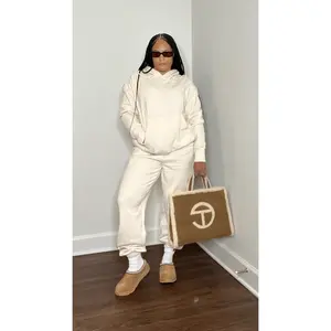 Chill Vibes Oversized Jogger Set- Cream