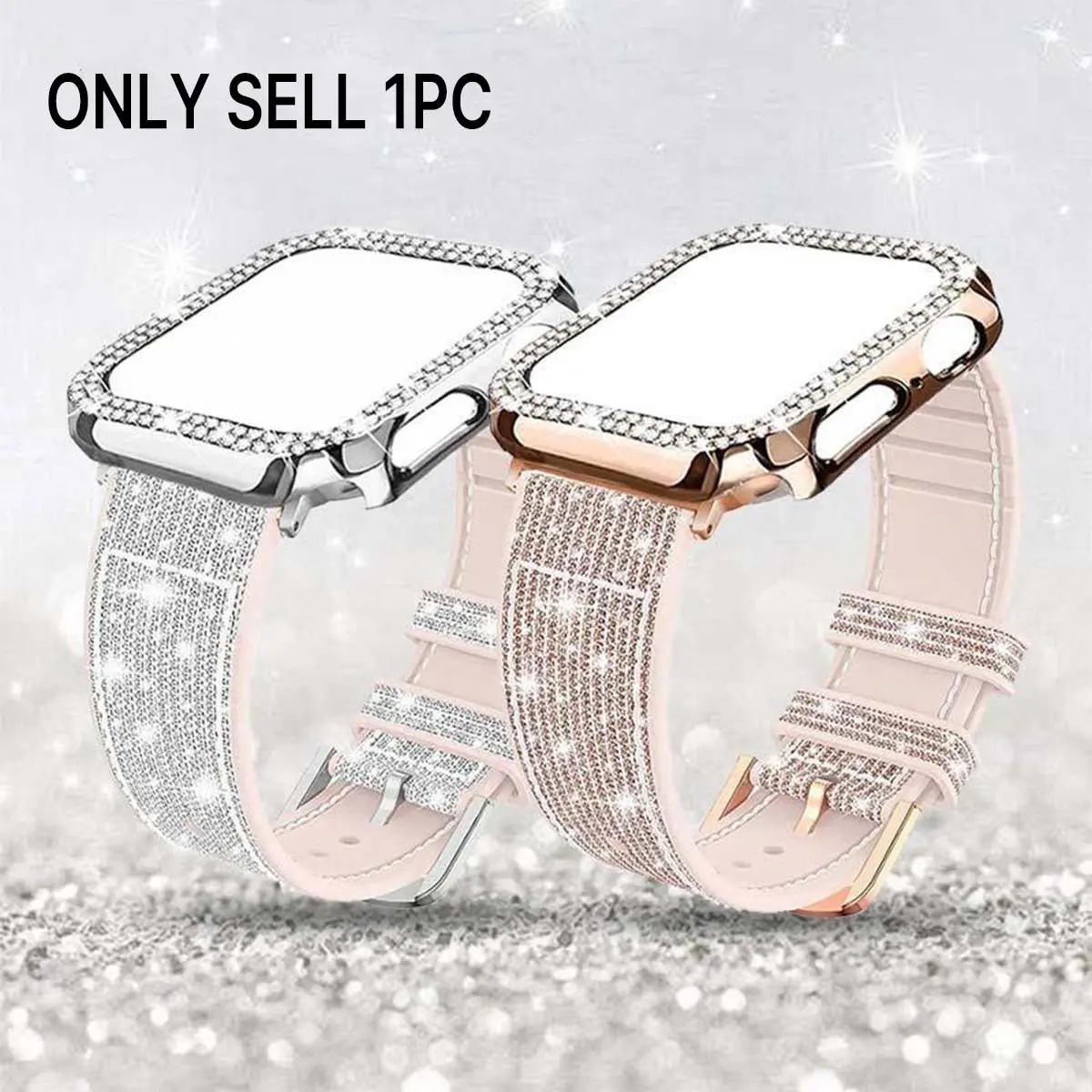 Smart Watch Case with Band, 1 Count Watch Case + 1 Count Watch Band, Fashionable Wearable Accessories Compatible with Apple Watch Series, Smartwatch Strap, Smart Watch Straps, Wearable Tech Accessories