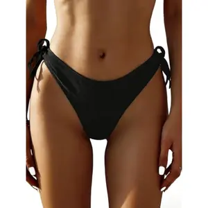 SwimWeek  Womens Sexy Bikini Bottoms Tie Side Swimsuit Bottom Cheeky High Cut Ruched Butt Bathing Suit Bottom