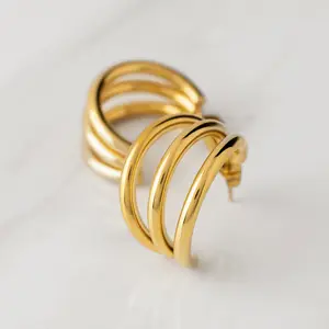 Triple Hoop Earring