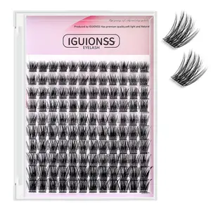 C/D-Curl Mixed Individual False Eyelashes, 1 Set Natural Eyelash Extensions, Fluffy Self Grafting Eyelash Clusters, DIY Lash Extension Kit, Makeup, Cosmetic, Easy DIY Eyelashes
